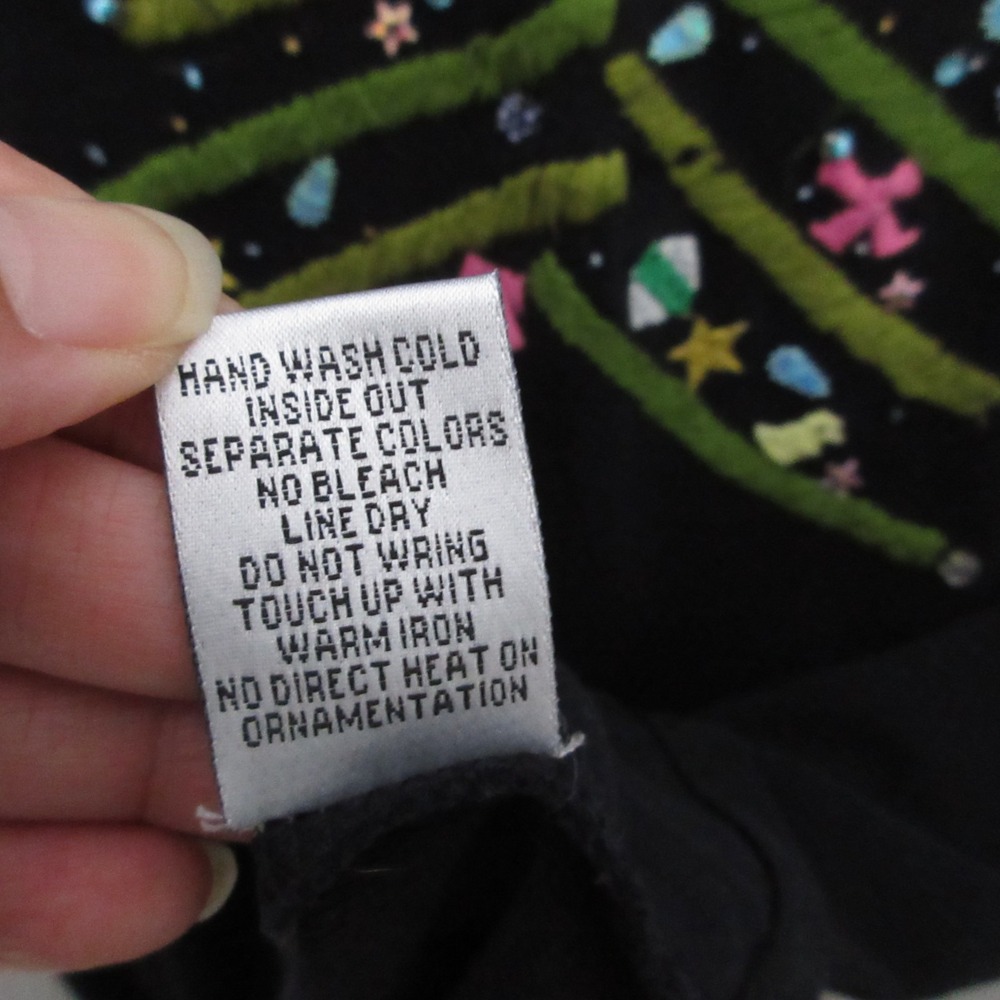 Micheal Simon Event Shirt‎ Large Christmas Tree Holiday Embroidered Beaded Artsy - Picture 8 of 11